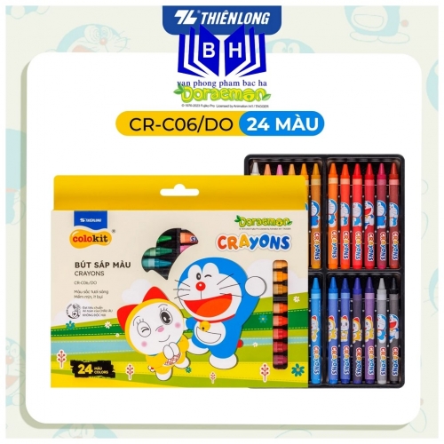 Bút Sáp Màu CR-C06/DO (24 Màu) – Bút Sáp Màu Thiên Long Doraemon CR-C06/DO Cho Bé Thỏa Sức Sáng Tạo Bút Sáp Màu CR-C06/DO (24 Màu) – Bút Sáp Màu Thiên Long Doraemon CR-C06/DO Cho Bé Thỏa Sức Sáng Tạo