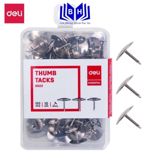 Đinh Ghim Deli E0022 – Ghim Mũ Inox Chất Lượng Cao Cho Văn Phòng, Trường Học Và Gia Đình