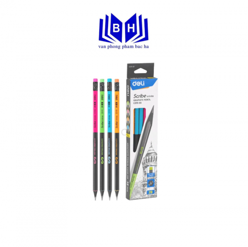 Bút Chì Gỗ Đen 2B Deli C019 – Bút Chì Cao Cấp Viết Mượt, Nét Đậm, Có Gôm Tẩy Tiện Lợi Bút Chì Gỗ Đen 2B Deli C019 – Bút Chì Cao Cấp Viết Mượt, Nét Đậm, Có Gôm Tẩy Tiện Lợi