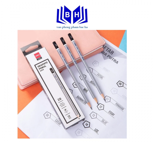 Bút Chì 2B Màu Bạc Cao Cấp Deli CU24910 – Viết Mượt, Nét Đậm, Thân Lục Giác Sang Trọng Bút Chì 2B Màu Bạc Cao Cấp Deli CU24910 – Viết Mượt, Nét Đậm, Thân Lục Giác Sang Trọng